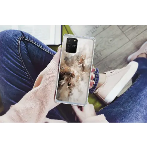 Verf - Abstract - Beige - Kunst Telefoonhoesje Samsung Galaxy S10 Lite klein -handS10Lite