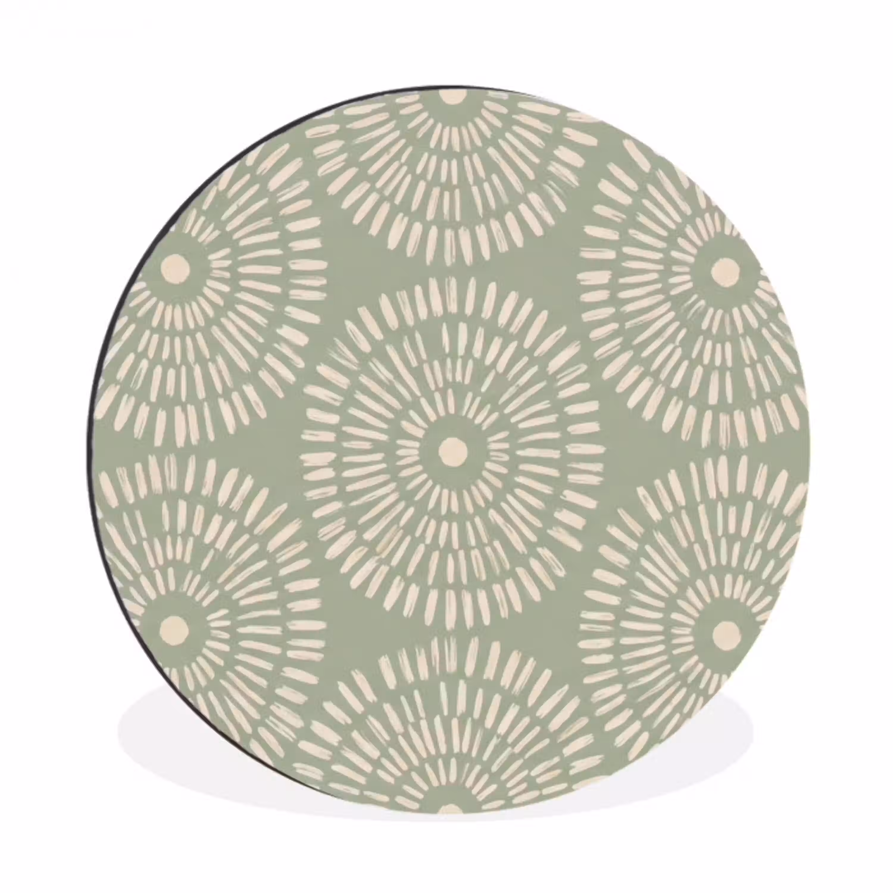 Patroon - Cirkels - Abstract - Modern - Groen Wandcirkel aluminium klein -3d