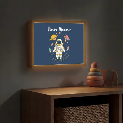 Astronaut - Planeten - Raket Light Box met batterij (Wandlamp kind) middel -sfeer5_kind