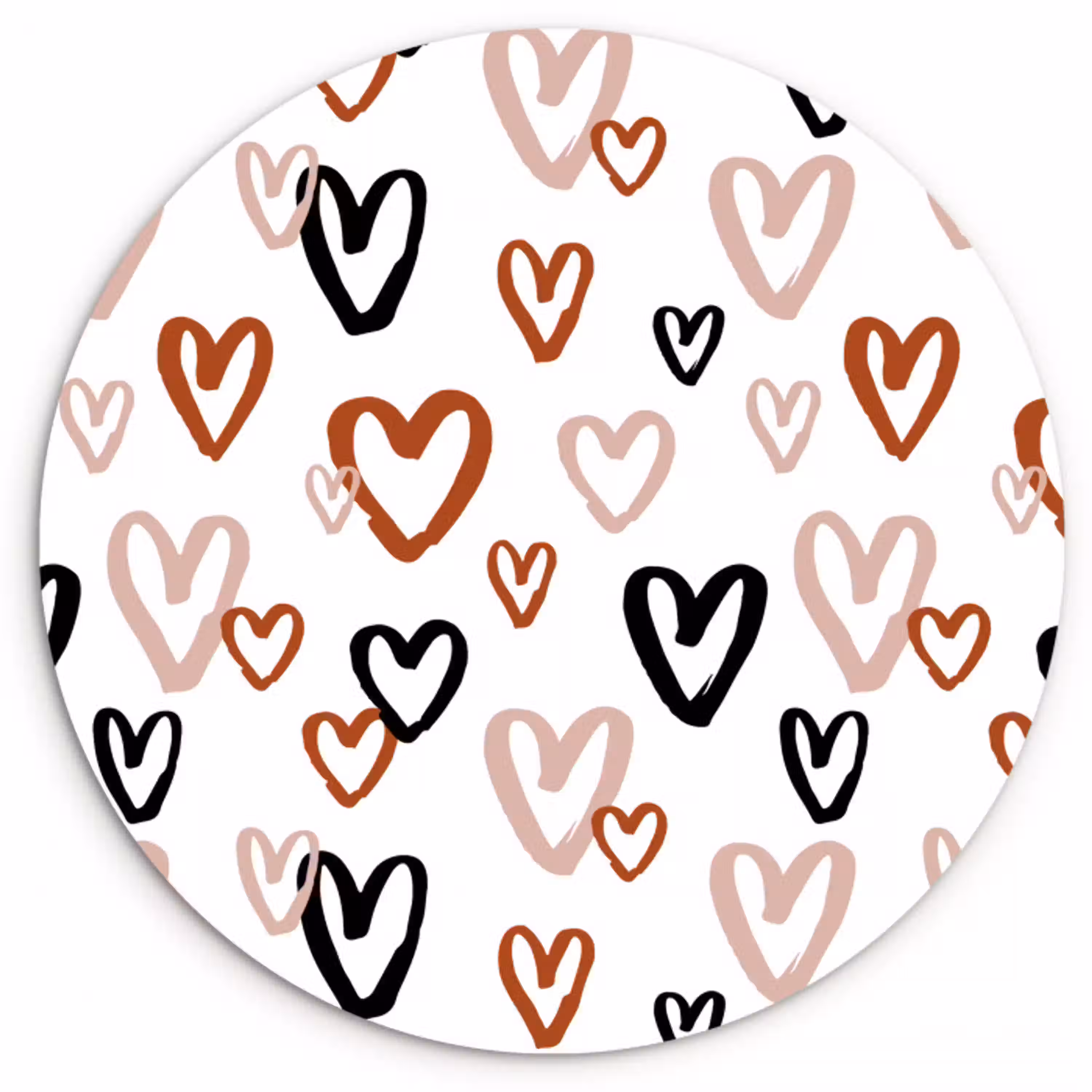 Hart - Patroon - Terracotta Wandcirkel plexiglas klein 852 -3d