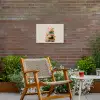 Boeken - Stapel - Bloemen - Kleurrijk Tuinposter op houten frame 2 cm dik klein -sfeer3