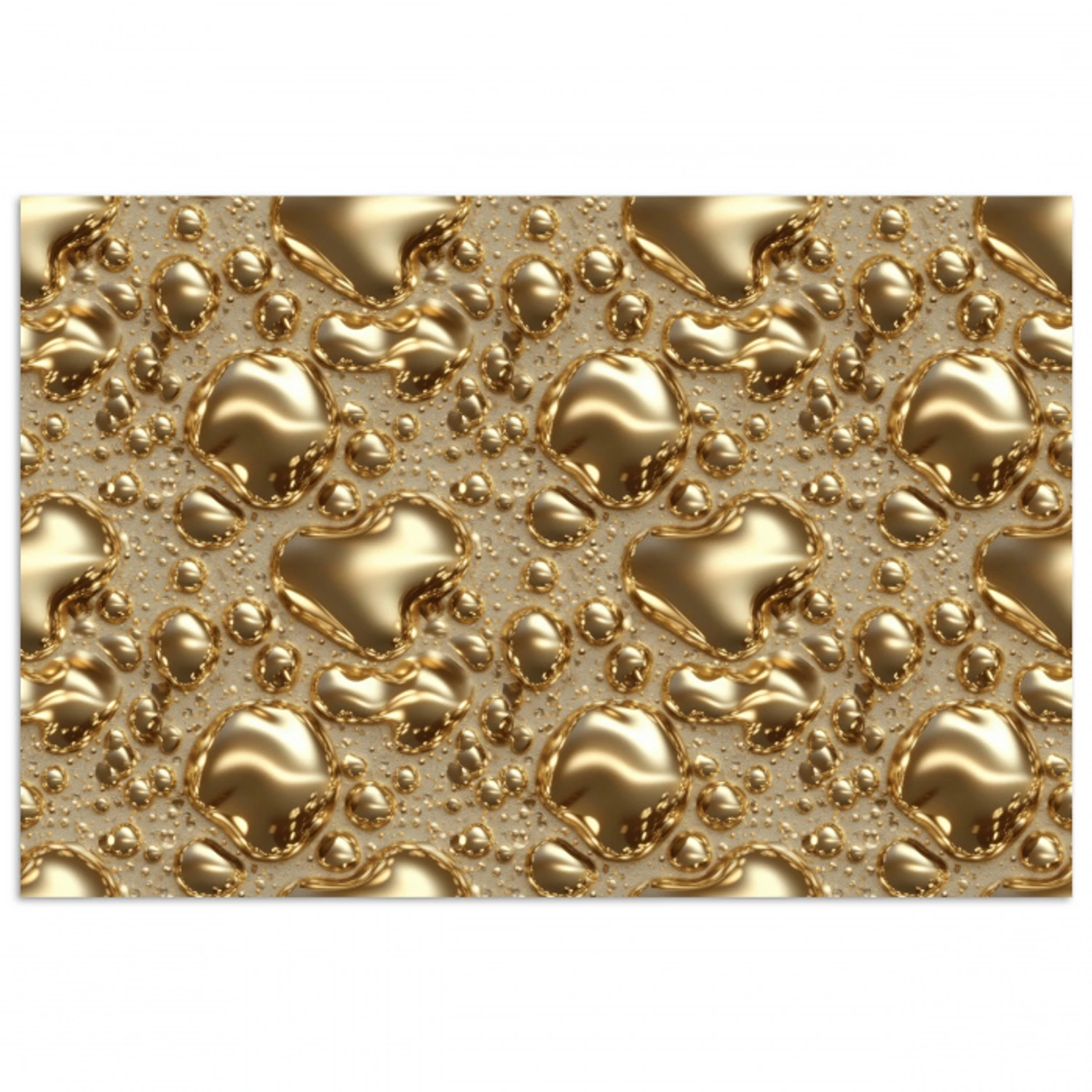 Druppels - Organisch - Goud poster papier klein 62 -3d