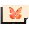 Vlinder - Minimalistisch - Roze Inductie beschermer vinyl 3mm klein -3d