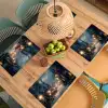 Winterdorp - Sneeuw - Donker Placemat vinyl groot -zzsfeer5_Kitchenyeah-website