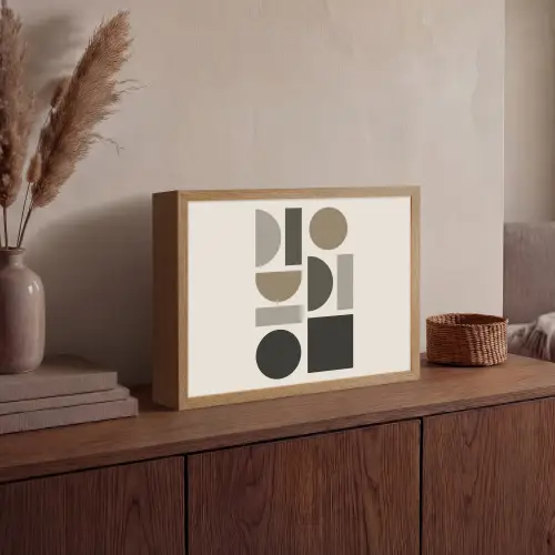 Natuurlijke tinten - Grafisch - Verticale compositie Light Box met batterij (Wandlamp) middel -sfeer2