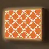 Oranje - Ruitpatroon - Wit Light Box met batterij (Wandlamp) middel 907 -z3d_website