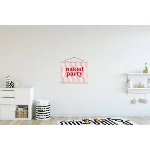 Tekst - Modern - Strepen textielposter latten blank klein -kinderkamer