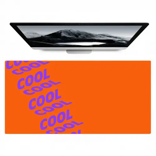 Cool - Paars - Oranje Muismat XXL klein -zzz3d