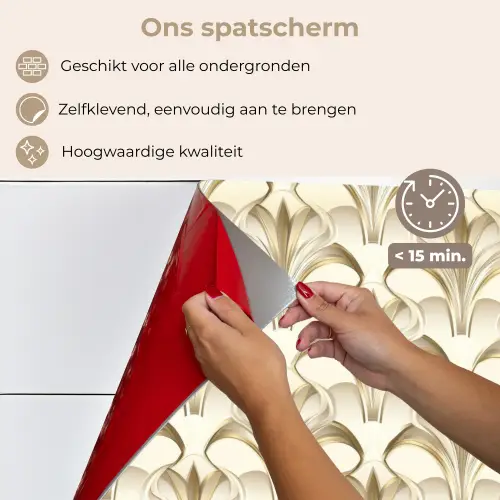 Ornament - Barok - Goud keuken achterwand spatscherm klein 900 -spatscherm_NL
