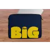 Think big - Blauw - Geel laptophoes neopreen klein -tafel