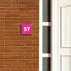 Knallrosa - Elegant Naambord Vierkant klein -sfeer3-XS