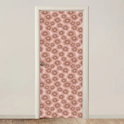 Gerbera - Bloemen - Roze deurposter klein 289 -3d_beige