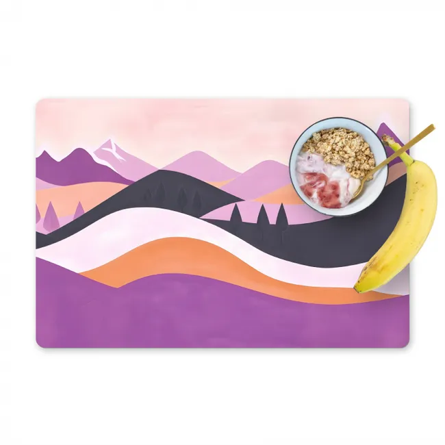 Abstract - Heuvels - Bomen - Groen Placemat vinyl groot -zzzproduct_Kitchenyeah-website