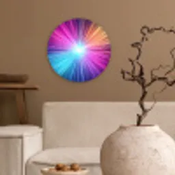 Abstract - Light - Burst - Modern - Colorful Wandcirkel kunststof plaat 5mm dik klein -sfeer1