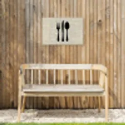 Zwart - Krant - Bestek Tuinposter op houten frame 2 cm dik klein -sfeer4