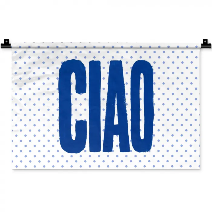 Ciao - Blauw - Stippen Wandkleed katoen klein -zz3d