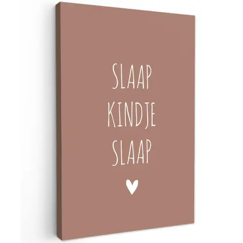 Quotes - Spreuken - Slaap kindje slaap Tuinposter op houten frame 2 cm dik klein -3d
