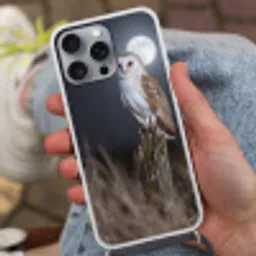 Kerkuil - Maan - Nacht Hoesje iPhone 16 Pro Max met koord klein -sfeer3