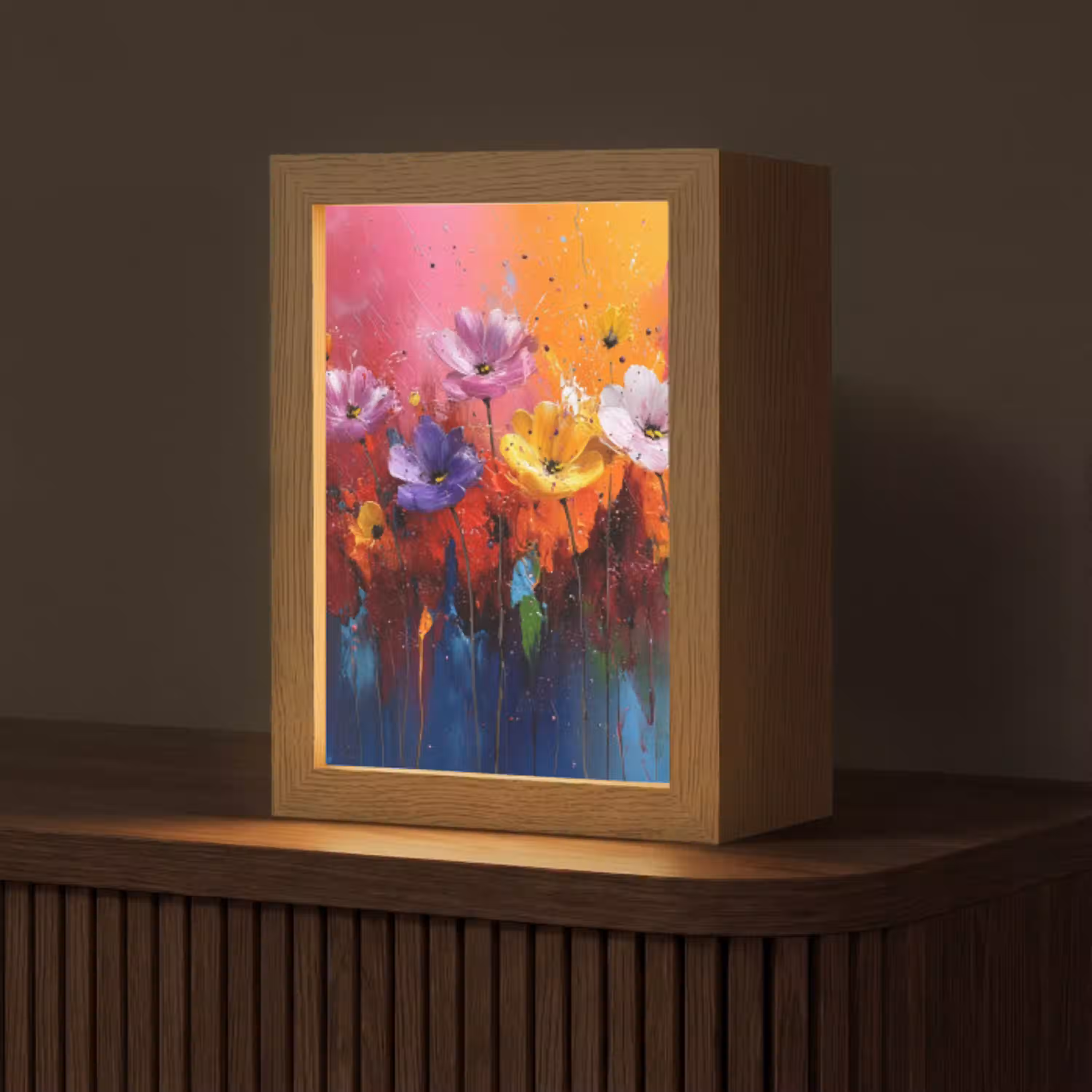 Fantasiebloemen - Verf - Speels Light Box met kabel (Tafellamp) klein -z3d_website
