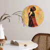 Vrouw - Silhouet - Patronen - Sierlijk Wandcirkel plexiglas klein -sfeer4