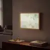 Abstract - Kunst - Wit - Groen - Modern Light Box met batterij (Wandlamp) middel -sfeer1
