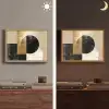 Abstract - Modern - Zwart - Goud Light Box met batterij (Wandlamp) middel -sfeer3