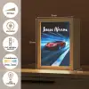 Rode raceauto - Blauw - Futuristisch Light Box met kabel (Kinderlampje) klein -USP_NL