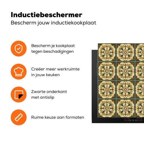 Ornament - Patroon - Groen Inductie beschermer vinyl 3mm klein 276 -zzzzzzz-td-ups
