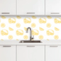 Citroen - Patroon - Geel keuken achterwand 2 middel -3d