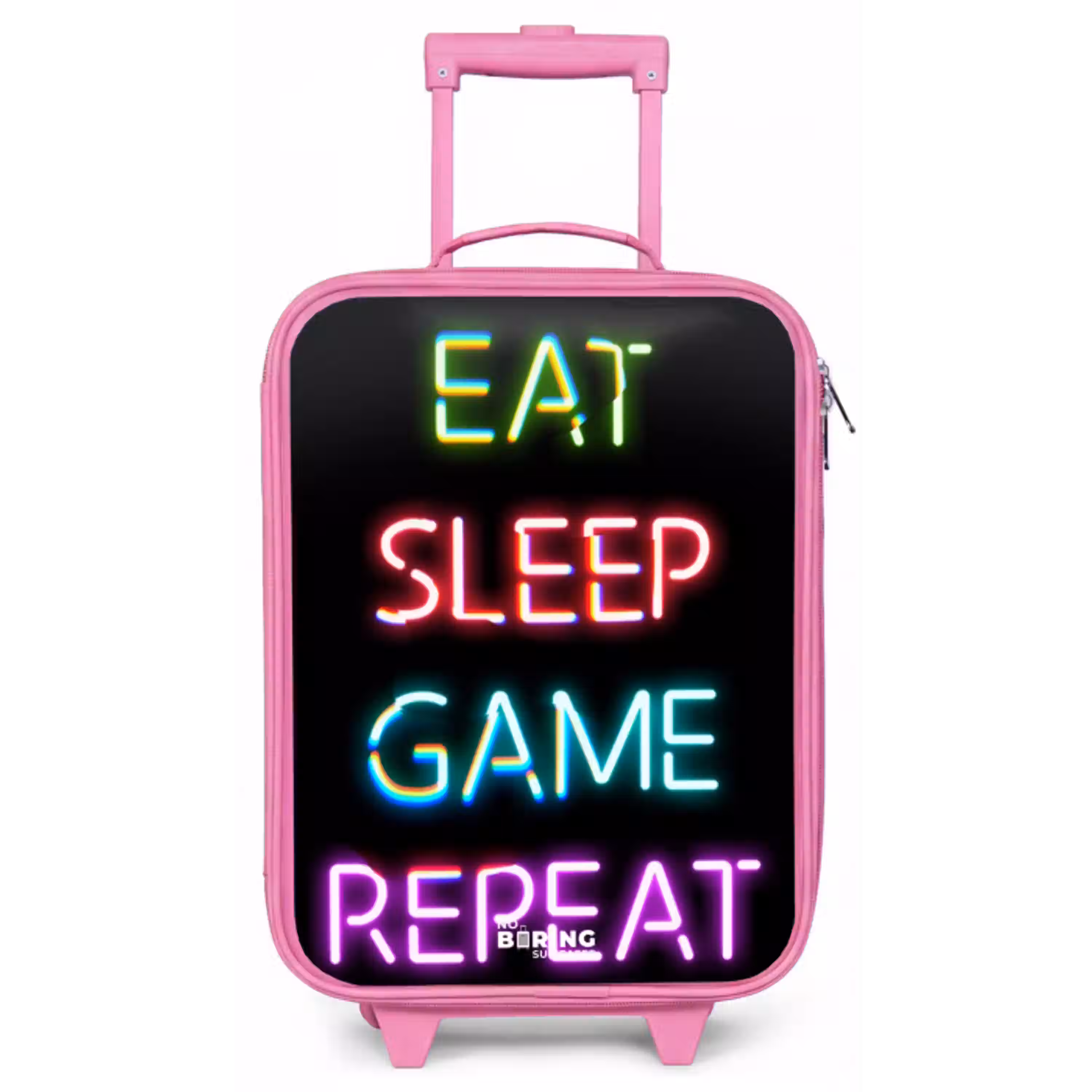 Qoute met neon lichten Kinderkoffer - Roze klein -zz3dotto