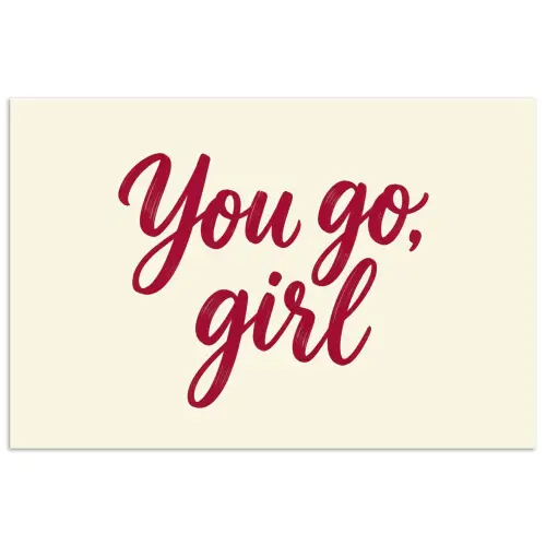 you go girl - Rood - Wit poster papier klein -3d