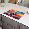 Neushoorn - Zonsondergang - Savanna - Kleurrijk Inductie beschermer vinyl 3mm klein -sfeer8