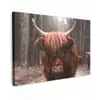 Hooglander in het Bos Tuinposter op houten frame 2 cm dik klein -3d