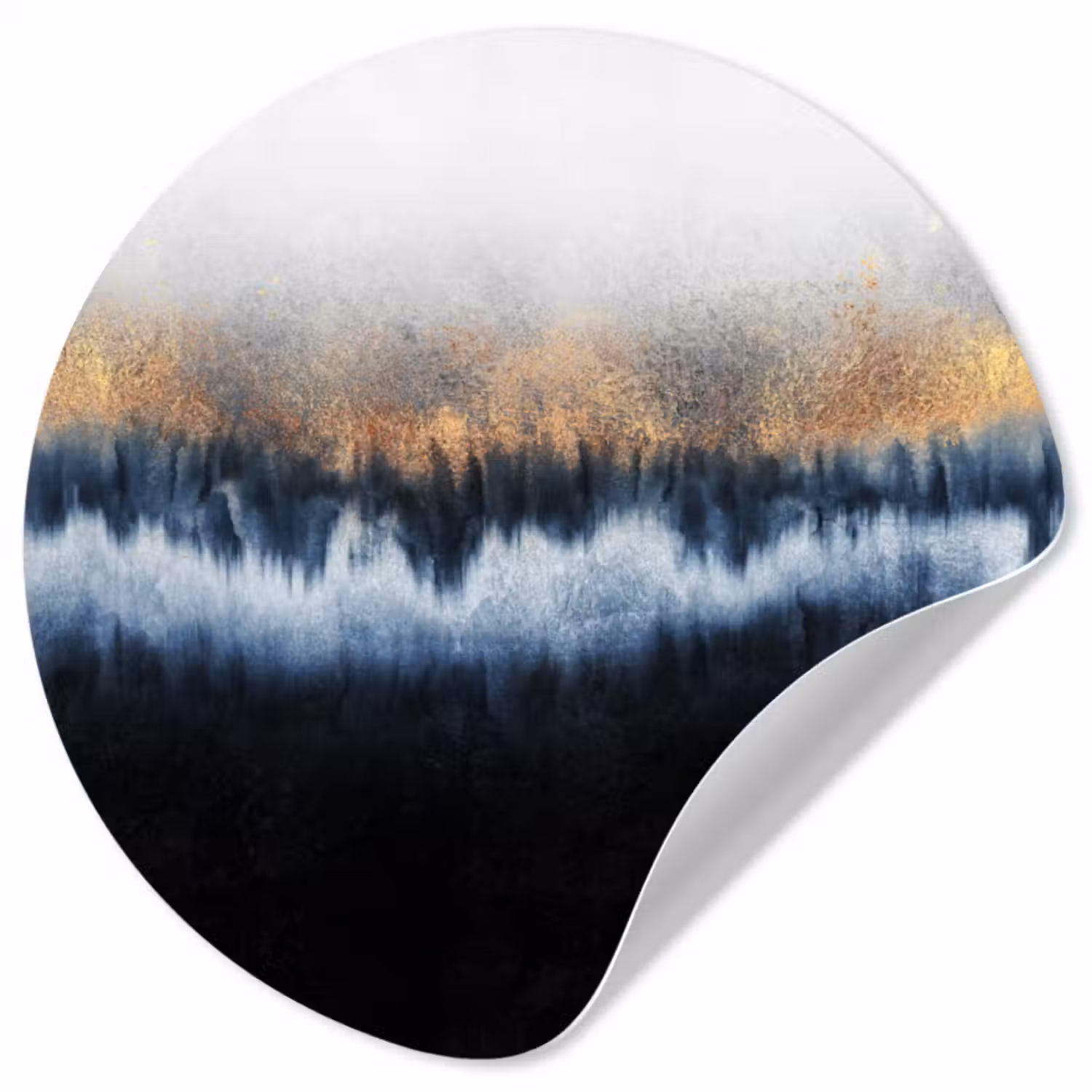 Behangcirkel - Abstract - Goud - Luxe - Blauw
