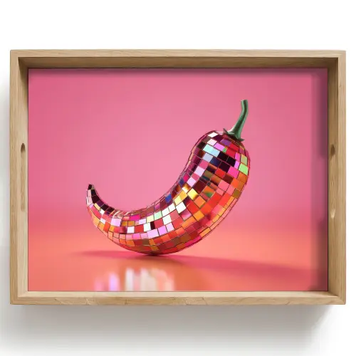 Peper - Disco - Rood - Glitter Dienblad Rechthoek middel -z3d_shopping