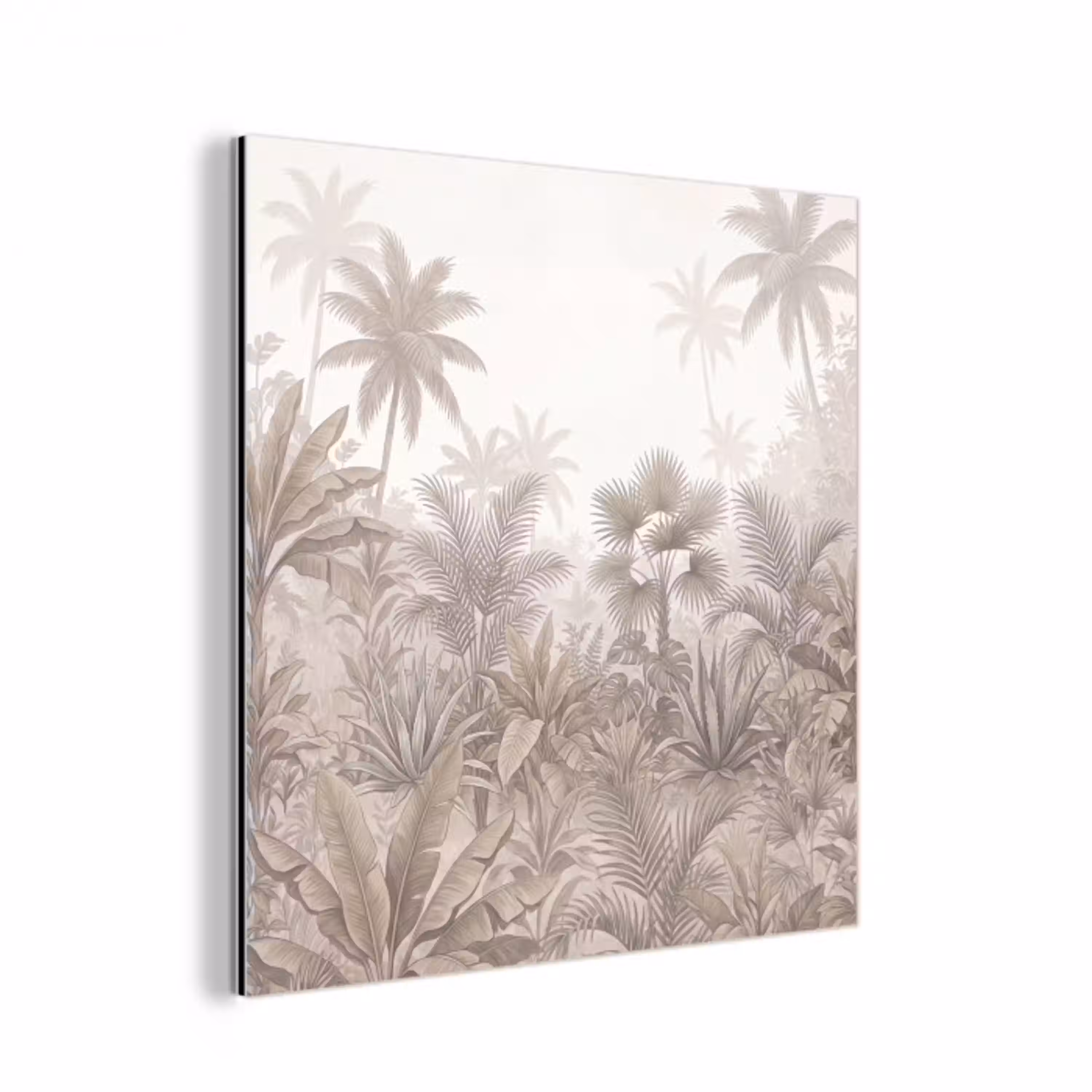 Jungle - Tropisch - Natuur -Vintage - Beige aluminium wit klein -3d