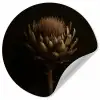 Donkerbruin - Bloem - Textuur - Artisjok Wandcirkel behangsticker klein -3d