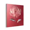 Sierlijk - Bloem - Roze - Glazen aluminium wit klein -3d