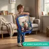 Uil met vlinders in mystiek bos Kinderkoffer - Blauw klein -sfeer2_NL