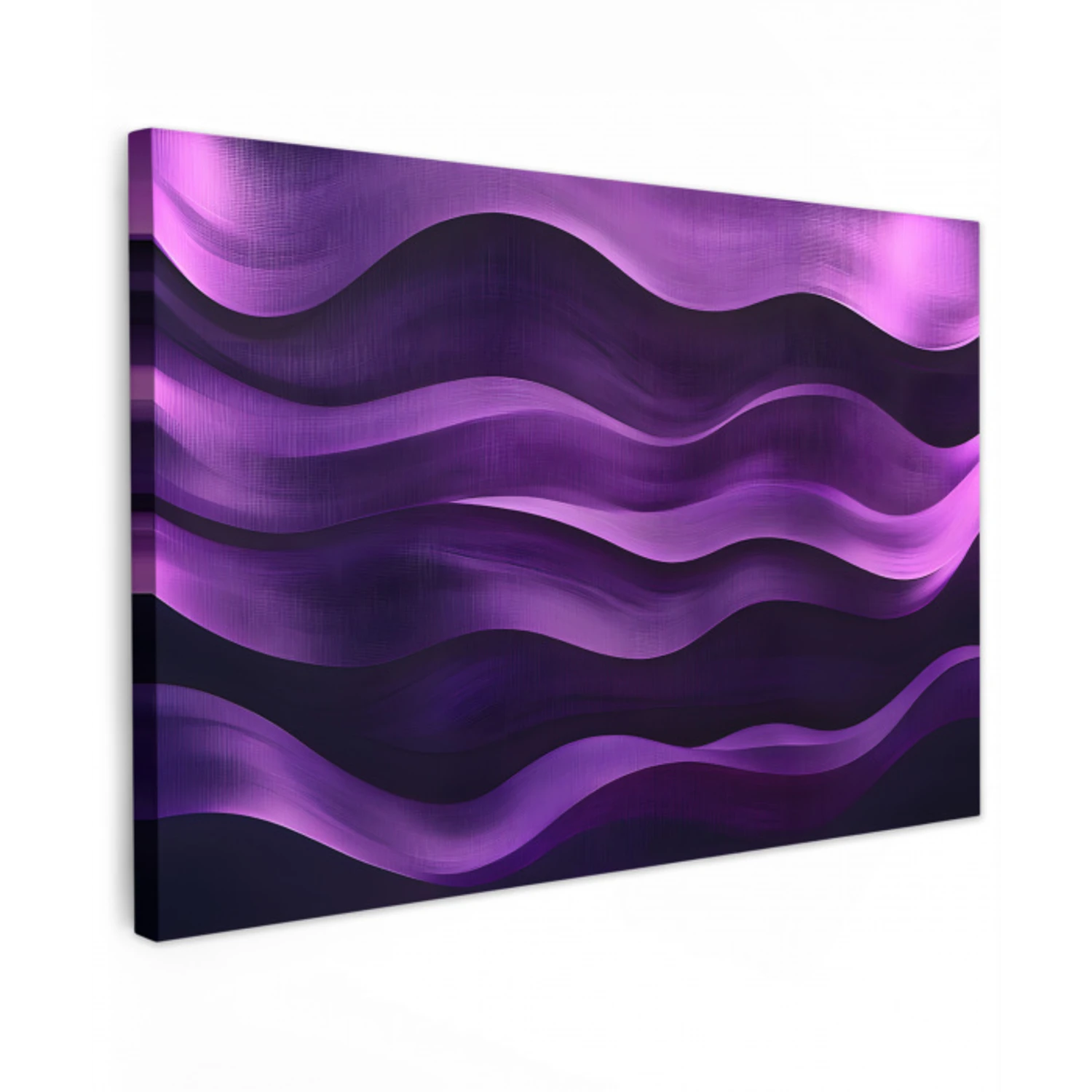 Golven - Abstract - Paars Tuinposter op houten frame 2 cm dik klein -3d