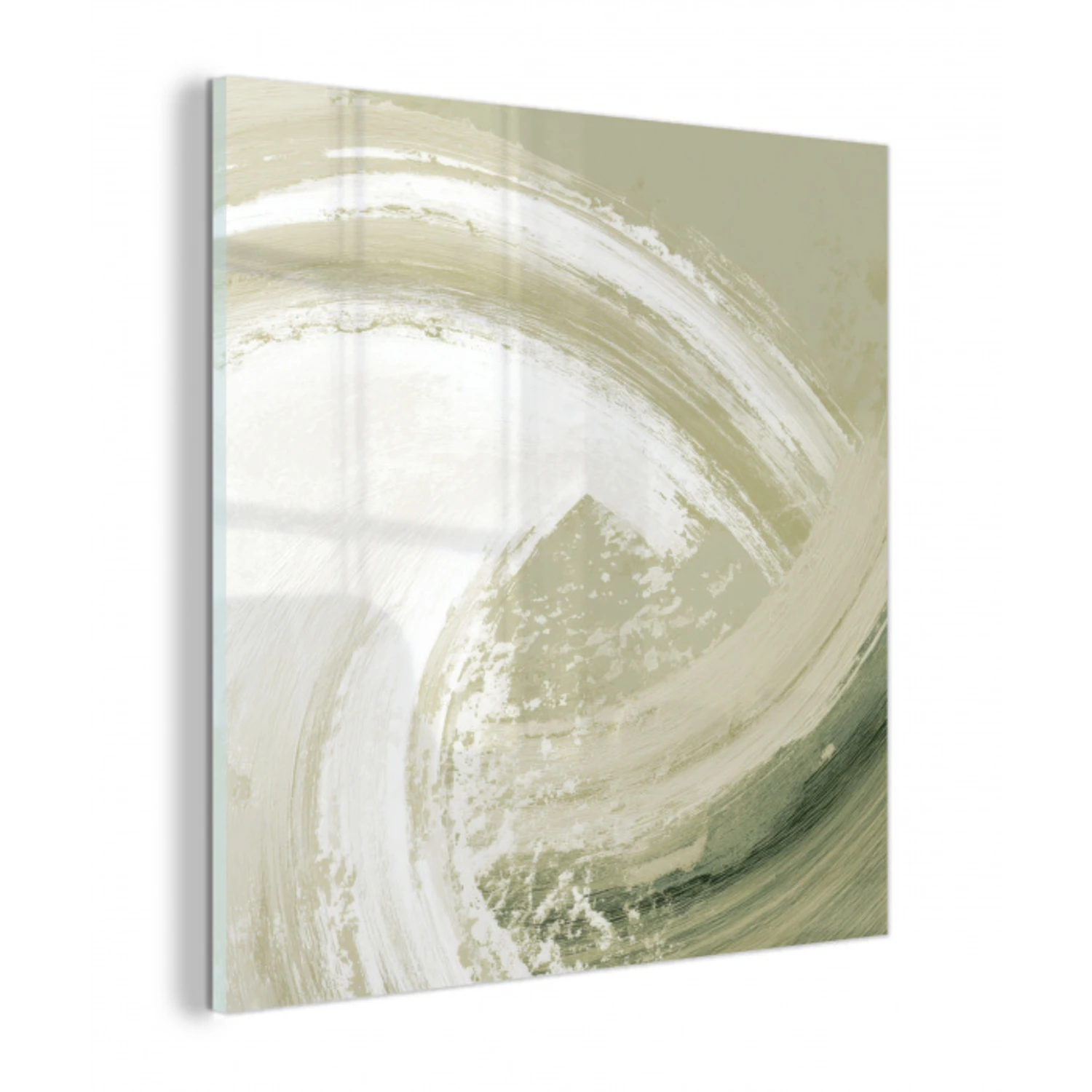 Abstract - Penseelstreken - Golven - Groen plexiglas 5mm klein -z3d