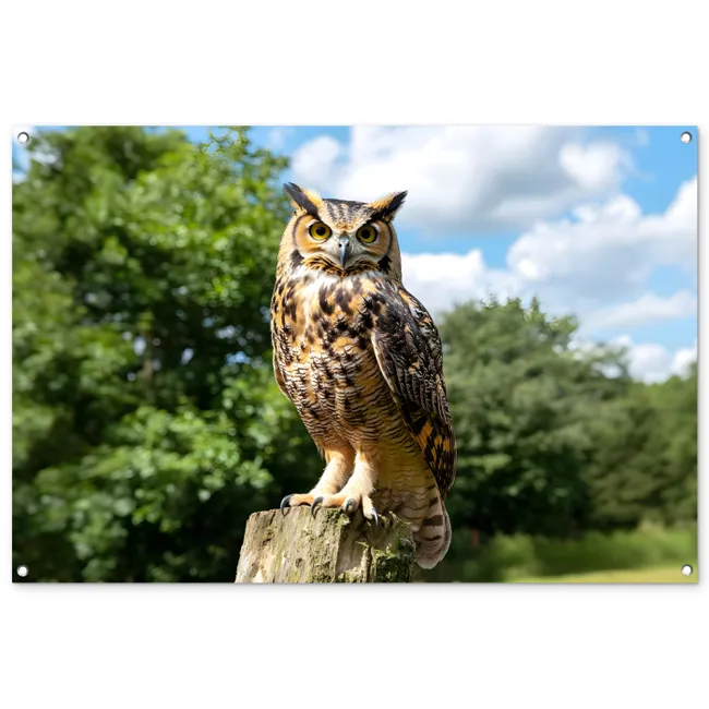 Tuinposter - Uil - Boomstronk - Bos - Lucht