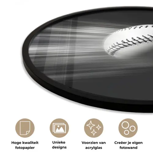 Honkbal - Wit - Vliegt Fotolijst rond zonder passe partout klein -closeup_NL