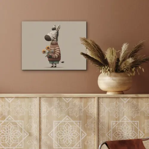Zebra - Zonnebloemen - Warm PET vilt klein -sfeer4