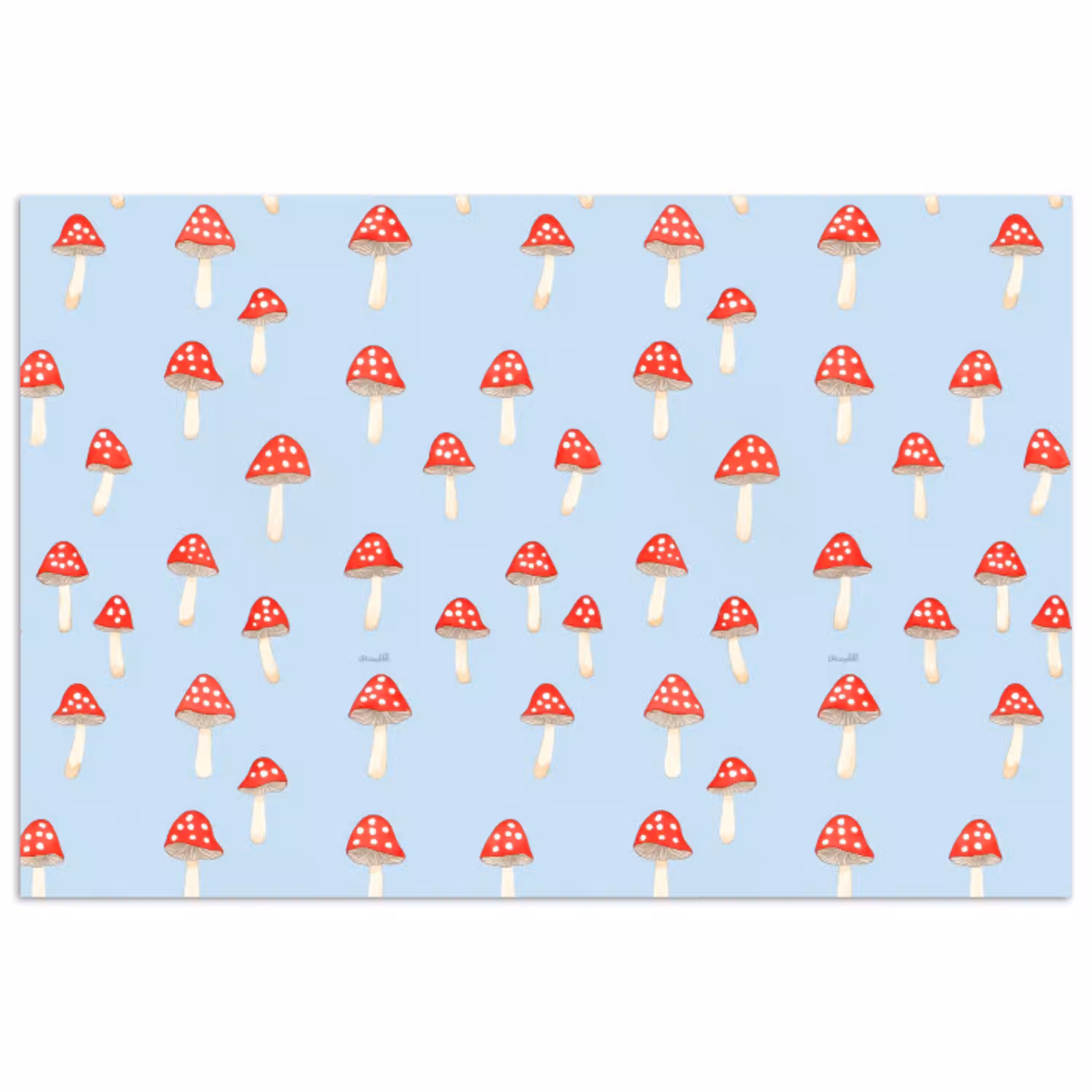 Paddenstoel -Sprookje - Blauw poster papier klein 62 -3d