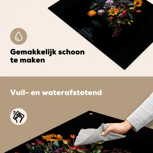 Zonnebloemen - Boeket - Kleurrijk Inductie beschemer met haakjes klein -ky-schoon-nl