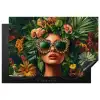 Vrouw - Panterprint - Jungle - Natuur - Luxe Inductie beschermer vinyl 3mm klein -3d