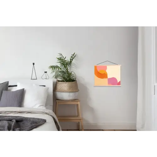 Vormen - Abstract - Kleurrijk textielposter latten blank klein -woonkamer