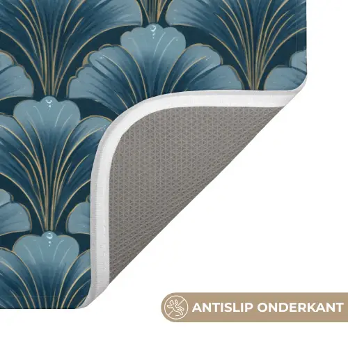 Patroon - Ginkgoblad - Blauw Badmat klein 997 -USP_AntislipNL