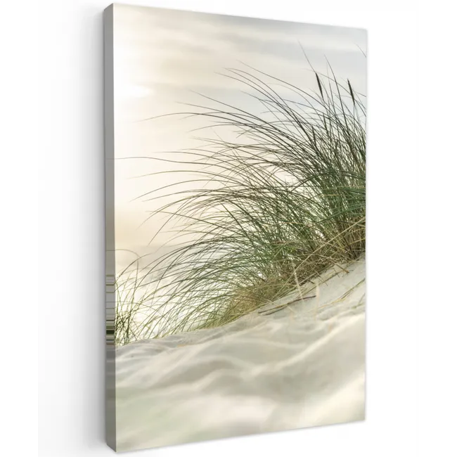 Duinen met helmgras onder de zon van het Duitse nationaal Park Schleswig-Holsteinisches Wattenmeer canvas 2cm klein -z3d